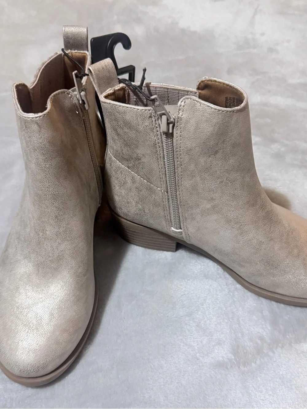 wonder nation Metallic Taupe Chelsea Ankle Boots